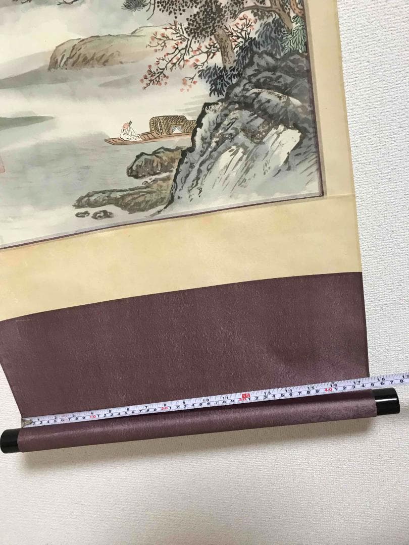 中国画　伝来　＜愛新覚羅毓峙＞　真作肉筆　古典山水画　杜甫　漢詩　春望(S-2)