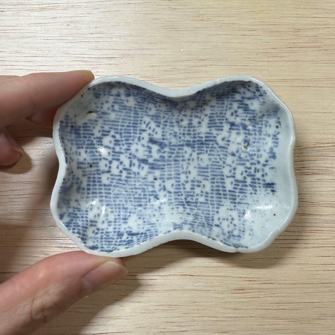 古伊万里 こんにゃく印判 盃 型紙摺印判 小皿 江戸時代 初期伊万里 古美術