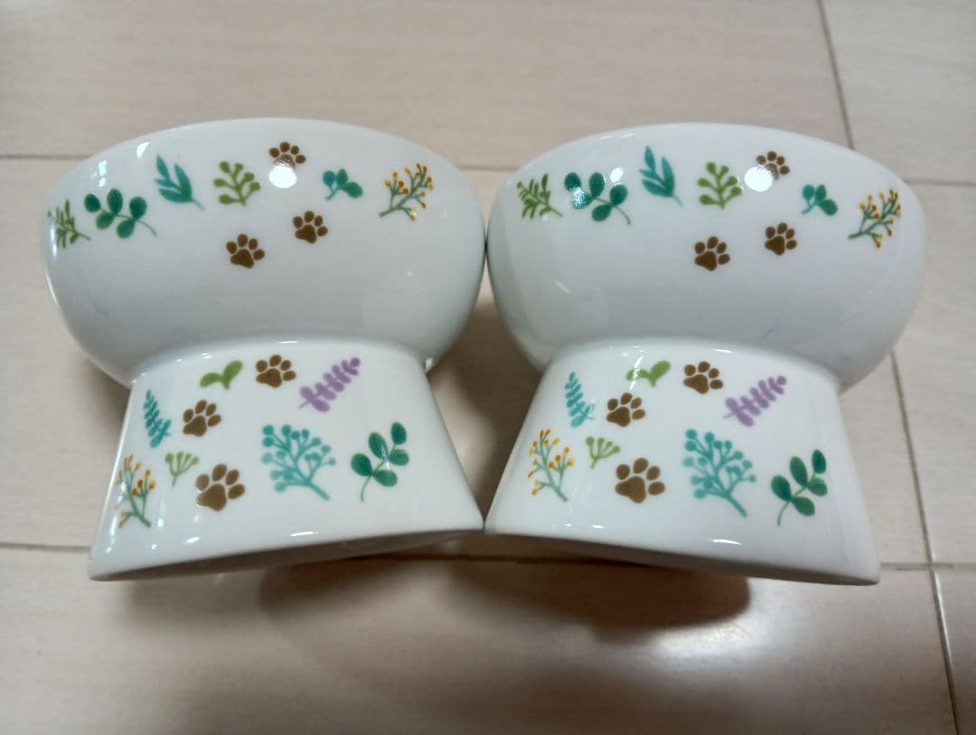 猫壱ハッピーダイニング 脚付フードボウル プチ BOTANICAL GARDEN