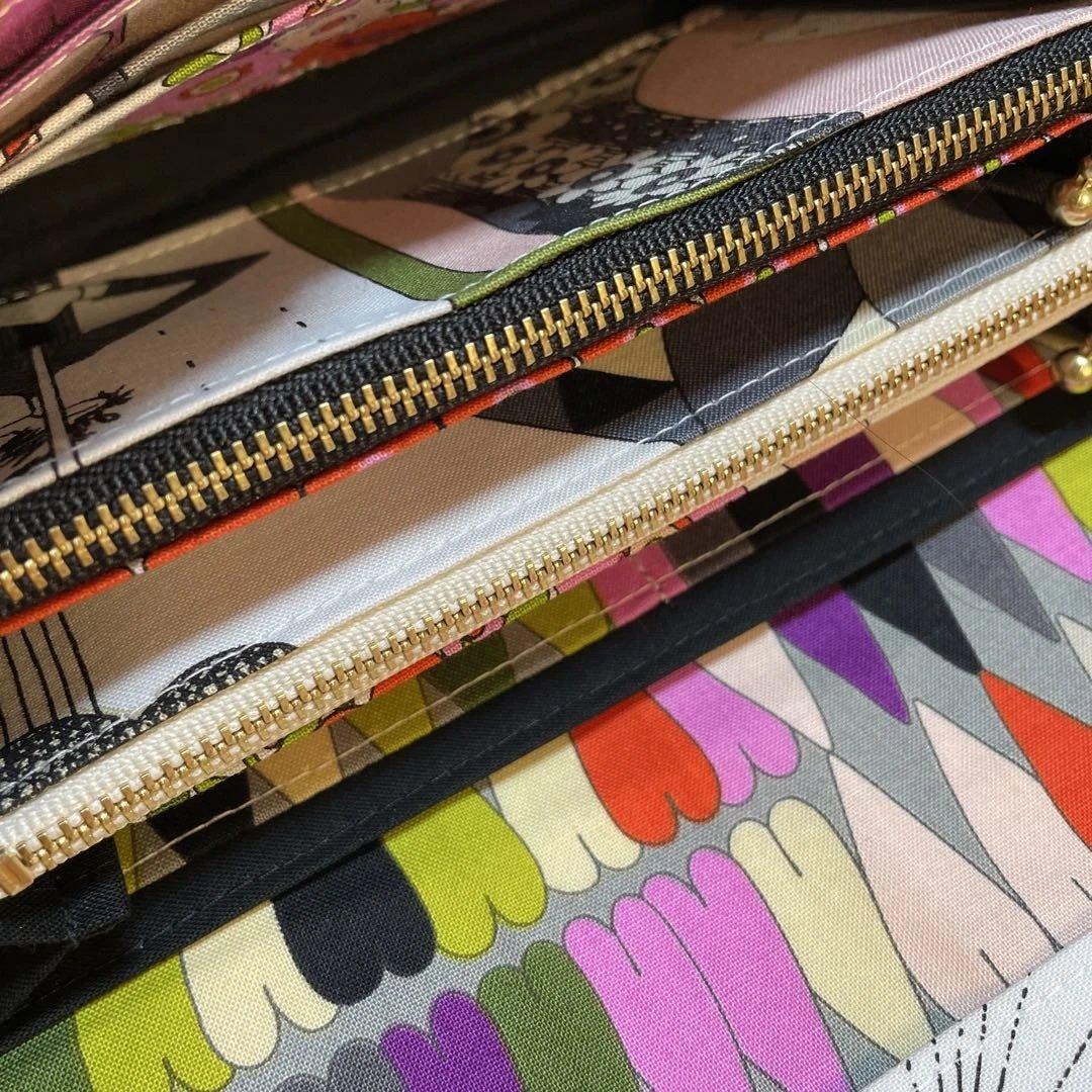 はなはなはち　長財布　やりくり財布　ハンドメイド　レア廃盤生地