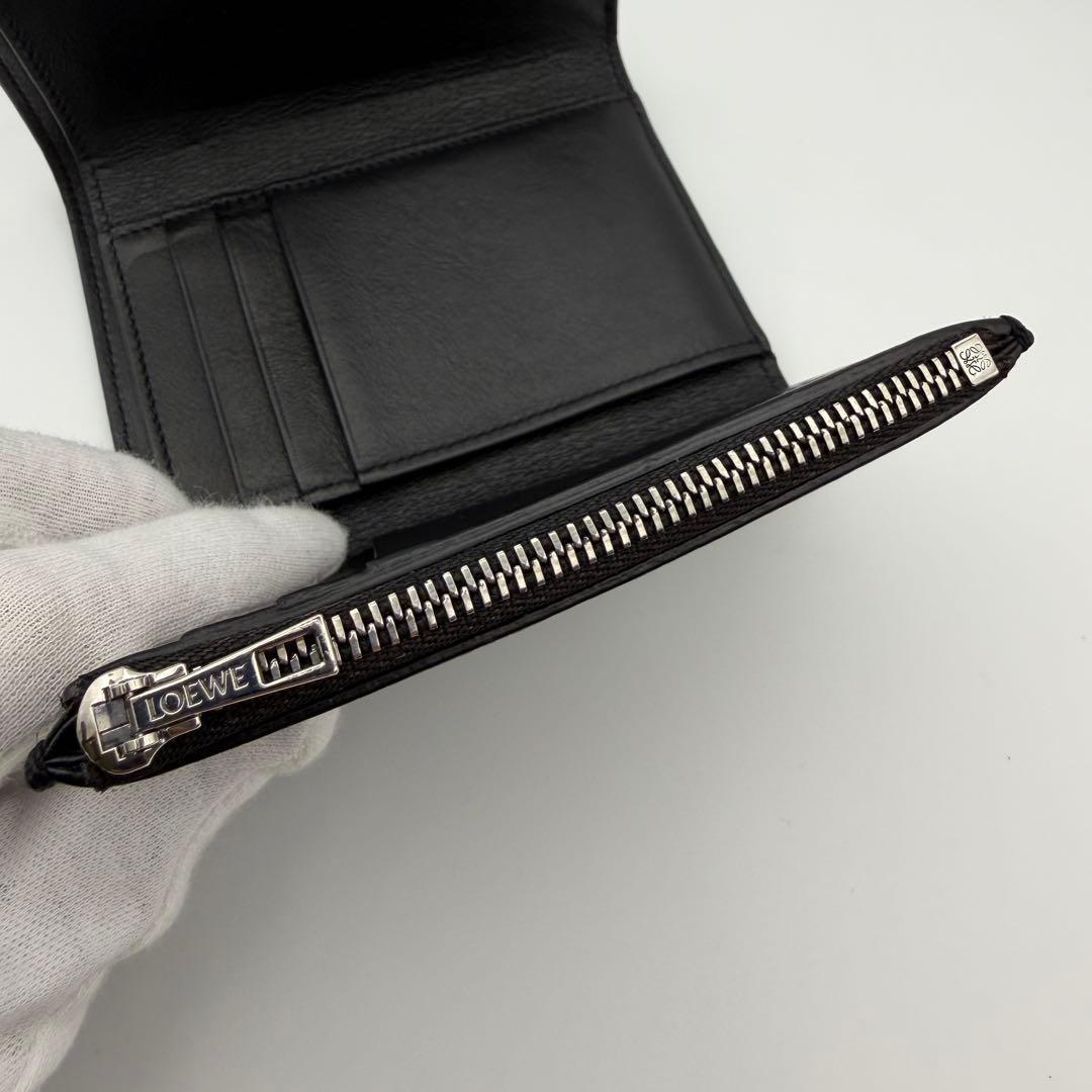 LOEWE ロエベ スモールバーティカルウォレット ファスナー 折財布 黒　美品