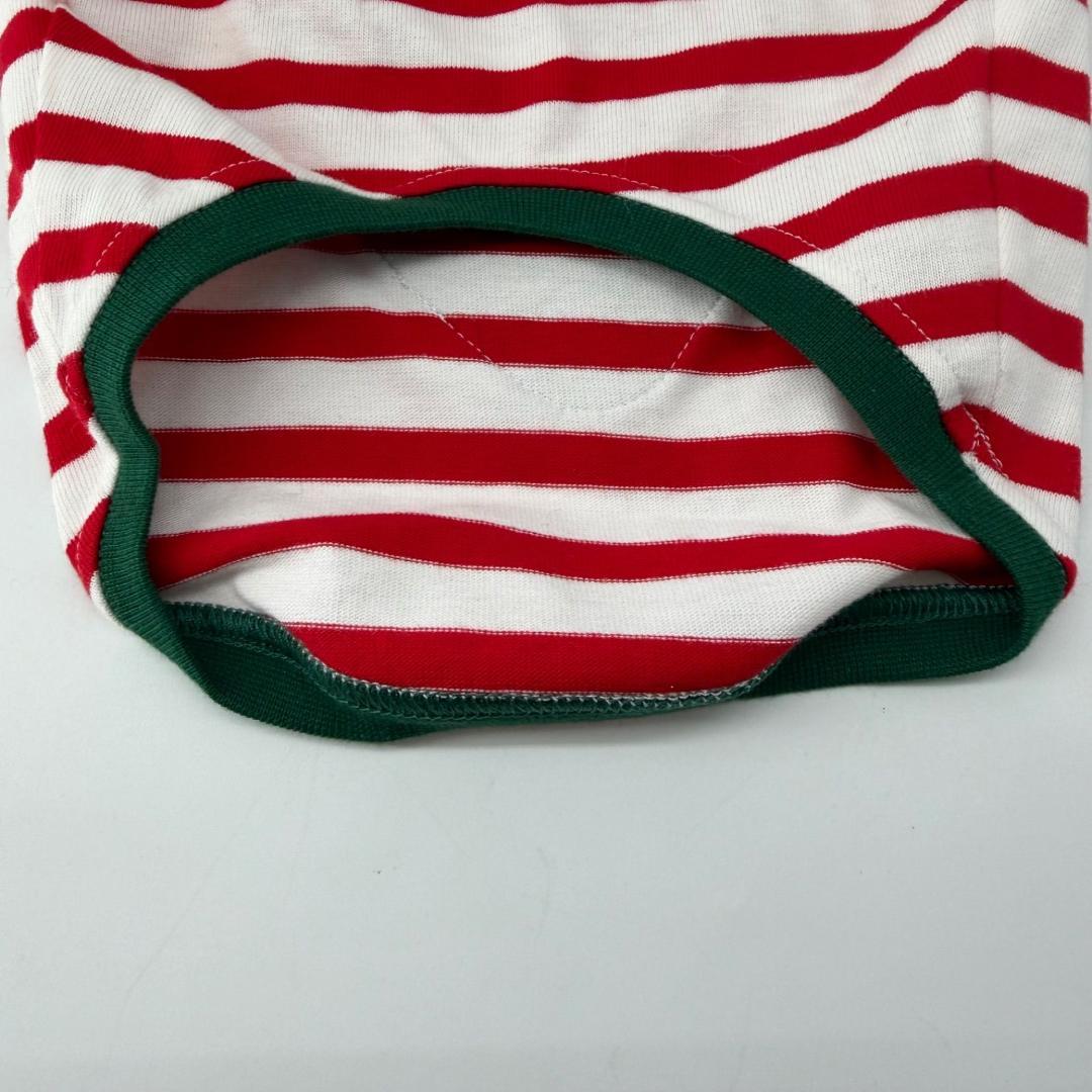 16250✨新品タグ付き✨GUCCI 犬服 いちご刺繍 赤白 ボーダー柄