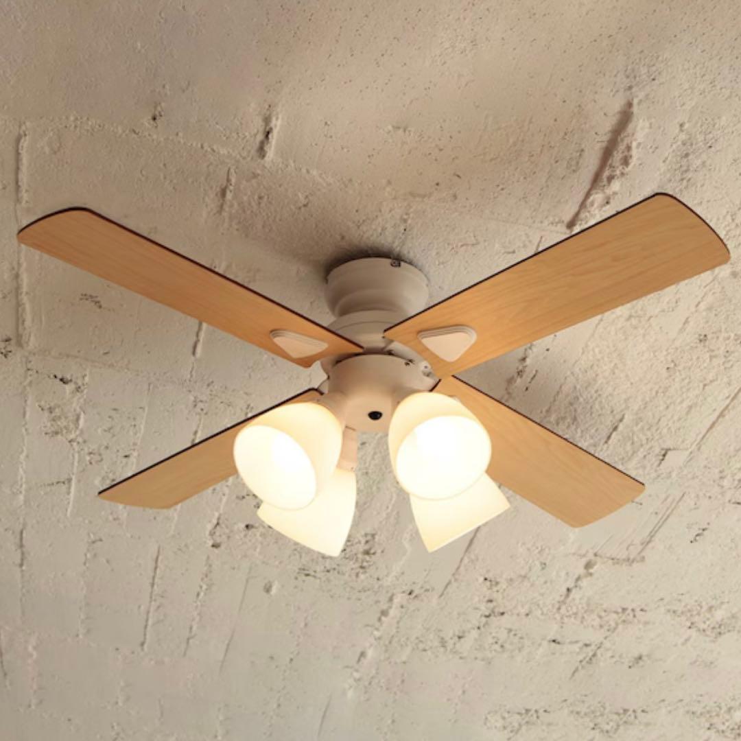 シンプルデザインのシーリングファン(ホワイト) 天井照明 ライト