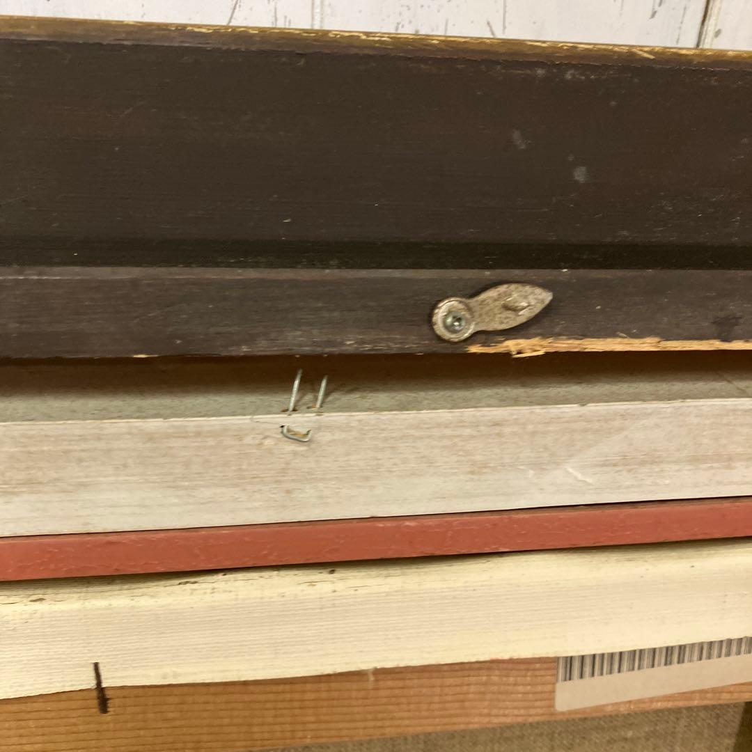 油絵 能面 能楽 黒川能 日本絵 武田靖夫画 伝統芸能 金背景 絵画 インテリア