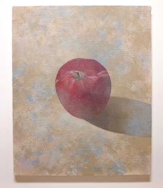 真作　吉中裕也 Still life (林檎) 3F 油絵静物