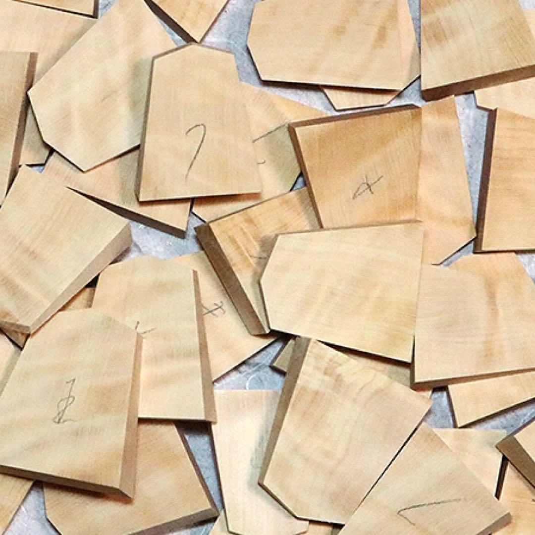 ●駒木地●島黄楊・天然木／虎斑系・杢（大振り）-02-E●未使用●