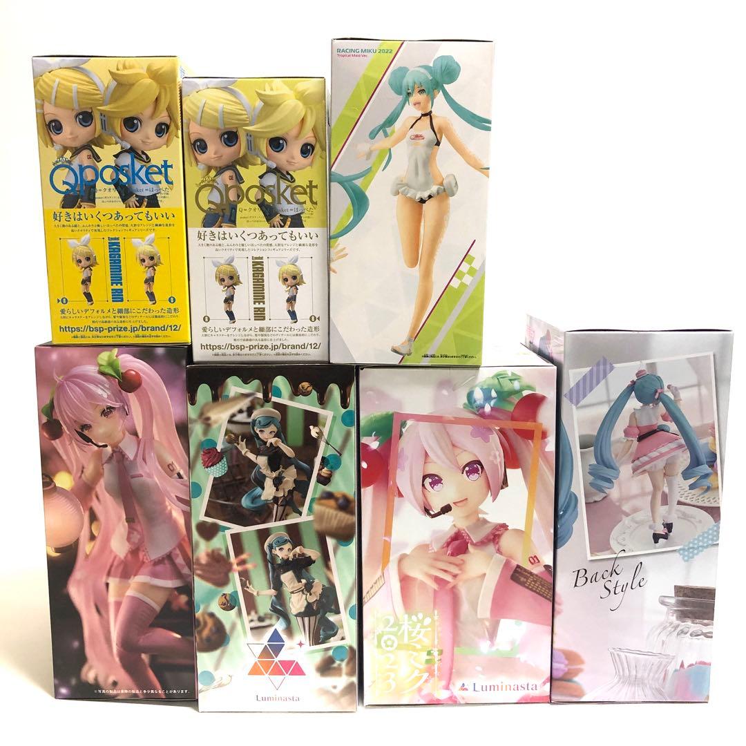 新品未開封　初音ミク　フィギュア　アクスタ　セット　桜ミク　鏡音リン　シリーズ