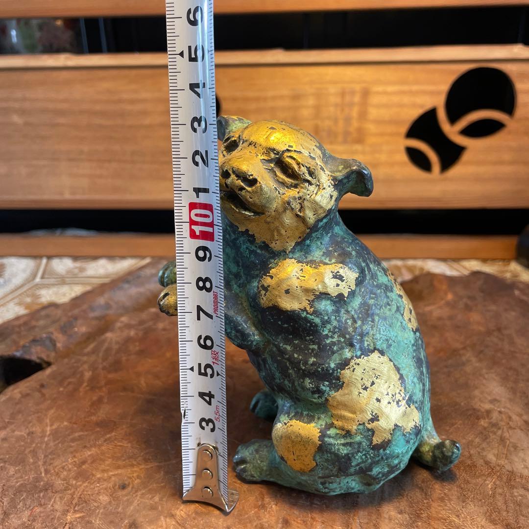 五世 秦藏六造， 塗金子犬置物，金工，藏六造