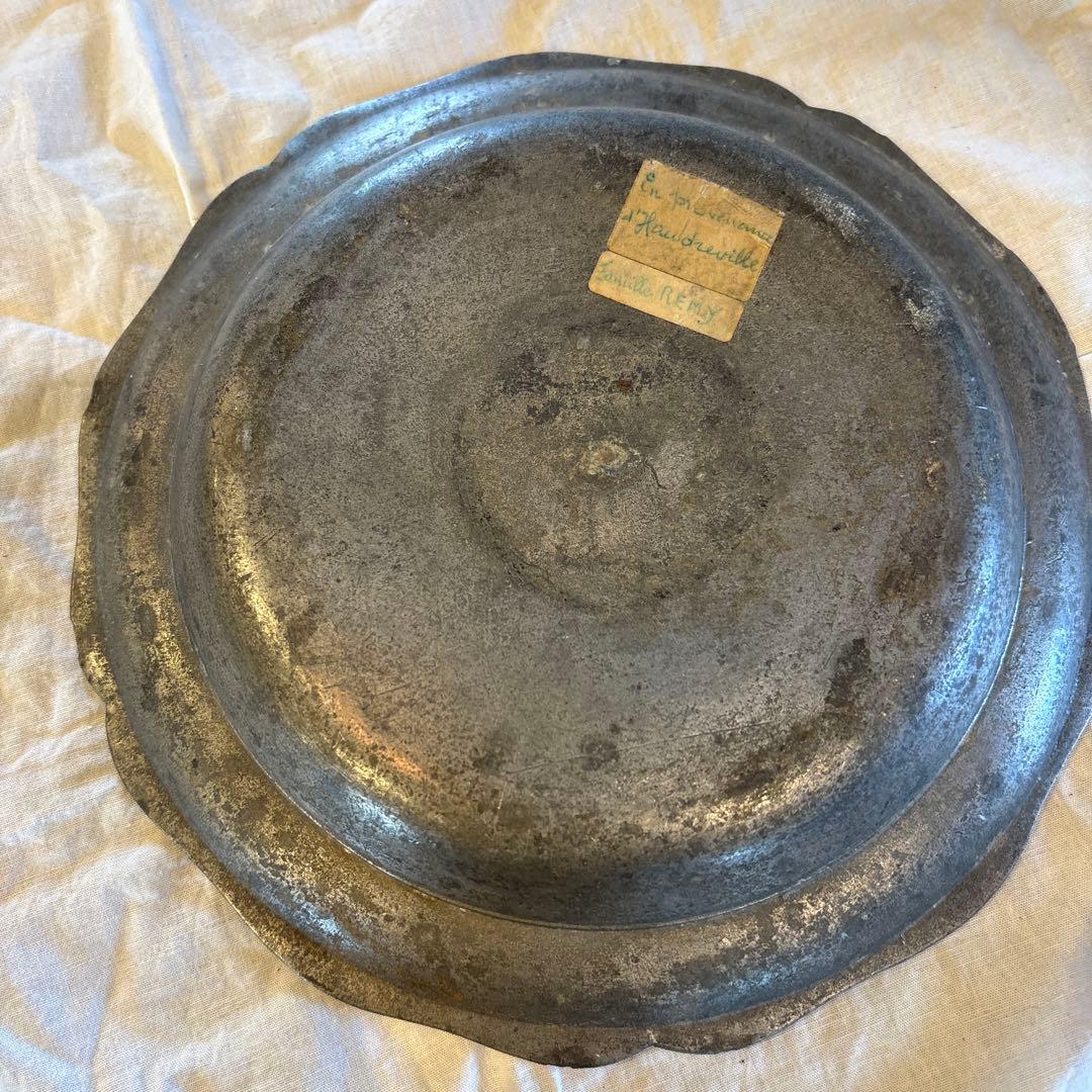 アンティーク ピューター皿 ／オドルヴィル産 エタン 18世紀後半〜19世紀初頭