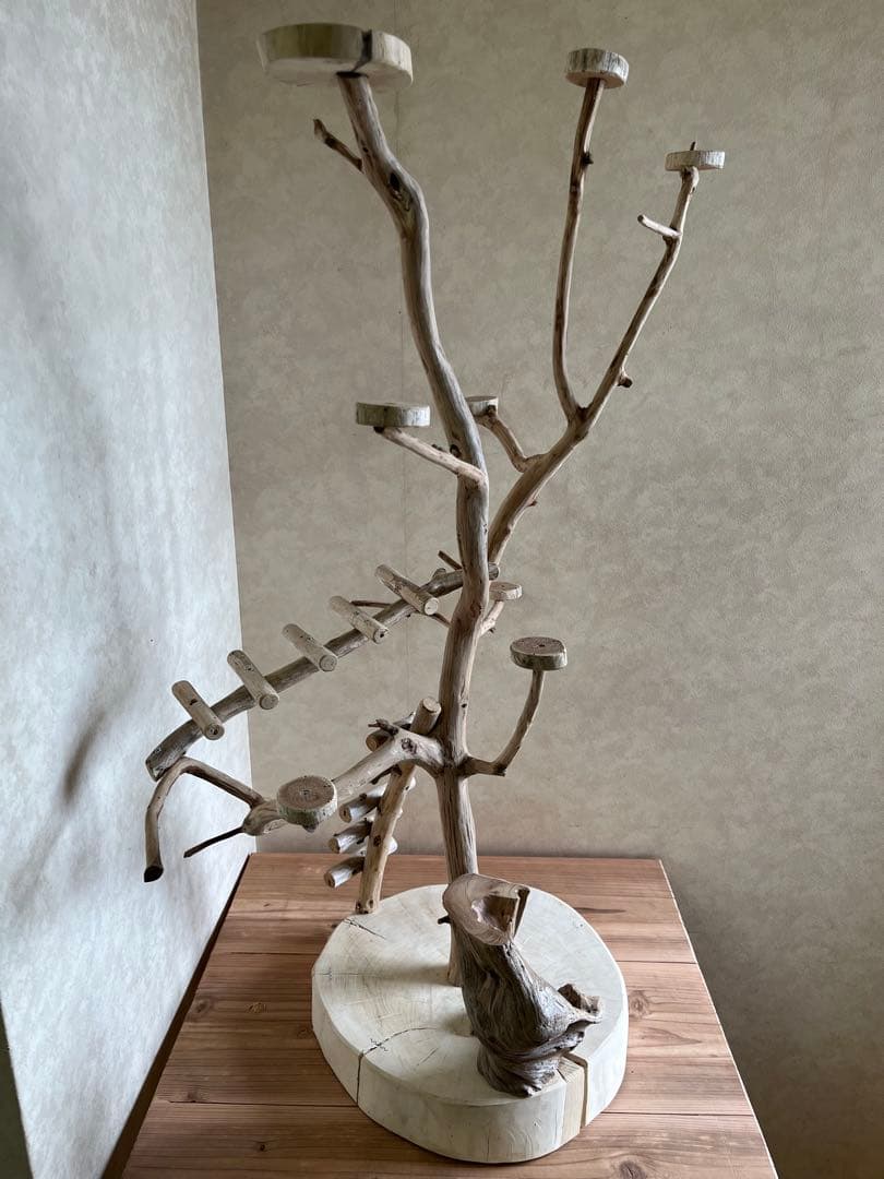 鳥インコ止まり木 流木バードアスレチックタワー型 特大サイズバードジムバードトイ