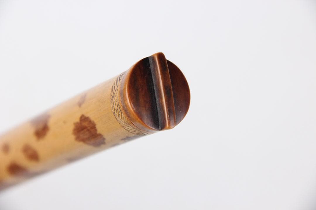 時代 斑紋竹 高級材料 香筒　全長40㎝ EM19-12