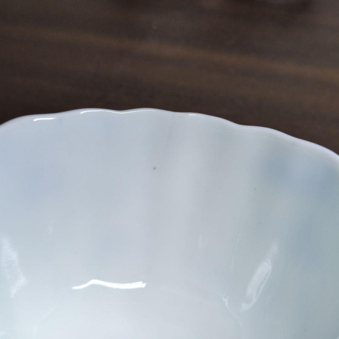 古伊万里 染付 山水花唐草文 輪花口 向付 五客 玄銘有