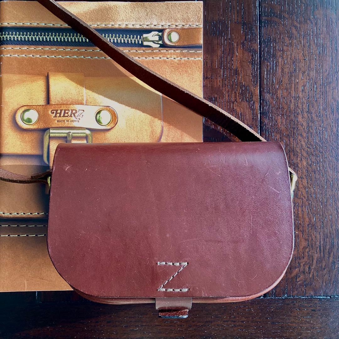 HERZ ラティーゴレザー　 フラップショルダーバッグ　CP-80 チョコ