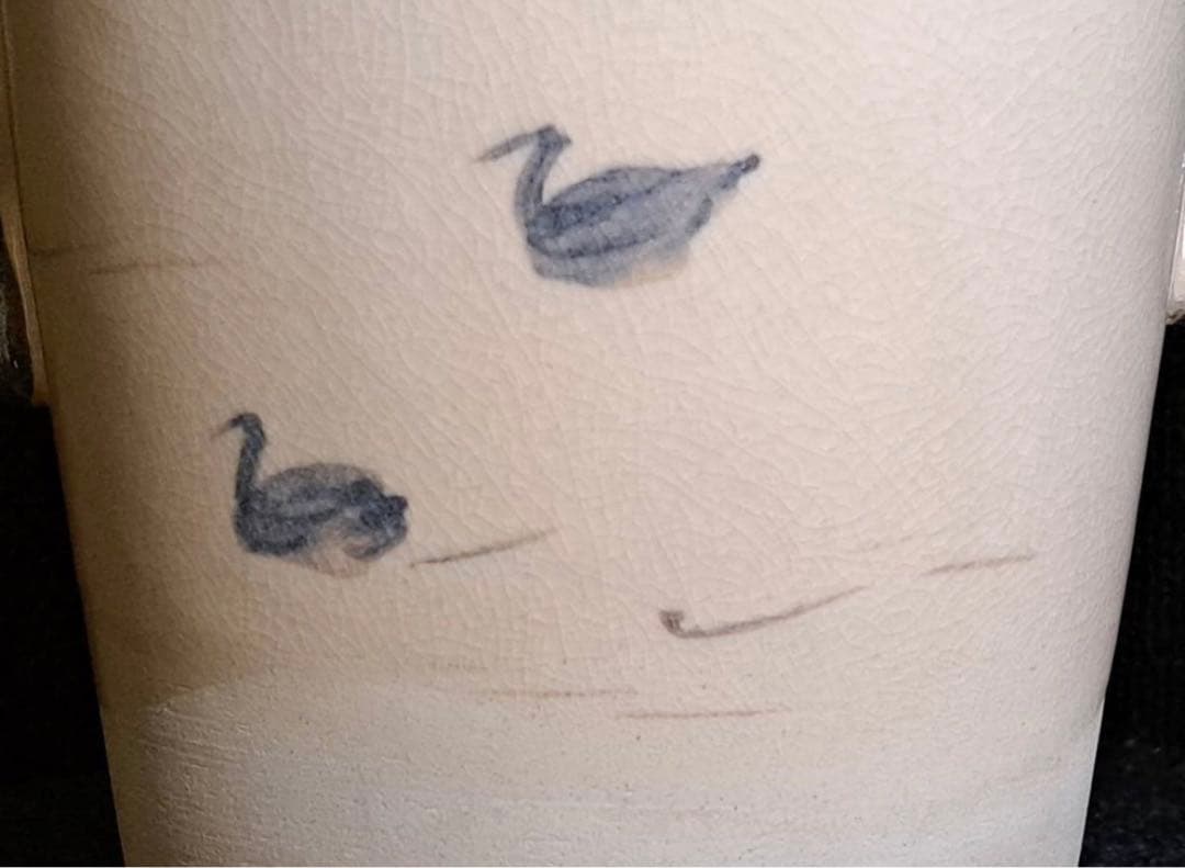 京焼名工 二代 三浦竹泉 倣仁清○柳画 水指 茶道具 共箱 篩月庵 平安竹泉