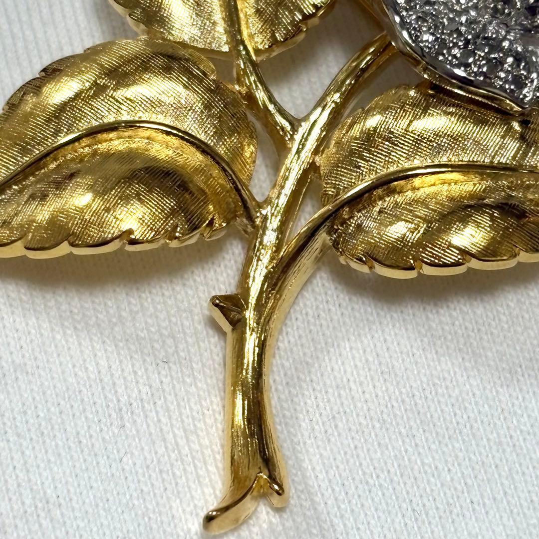 新品 希少 VINTAGE TRIFARI トリファリ 大ぶり ブローチ 薔薇