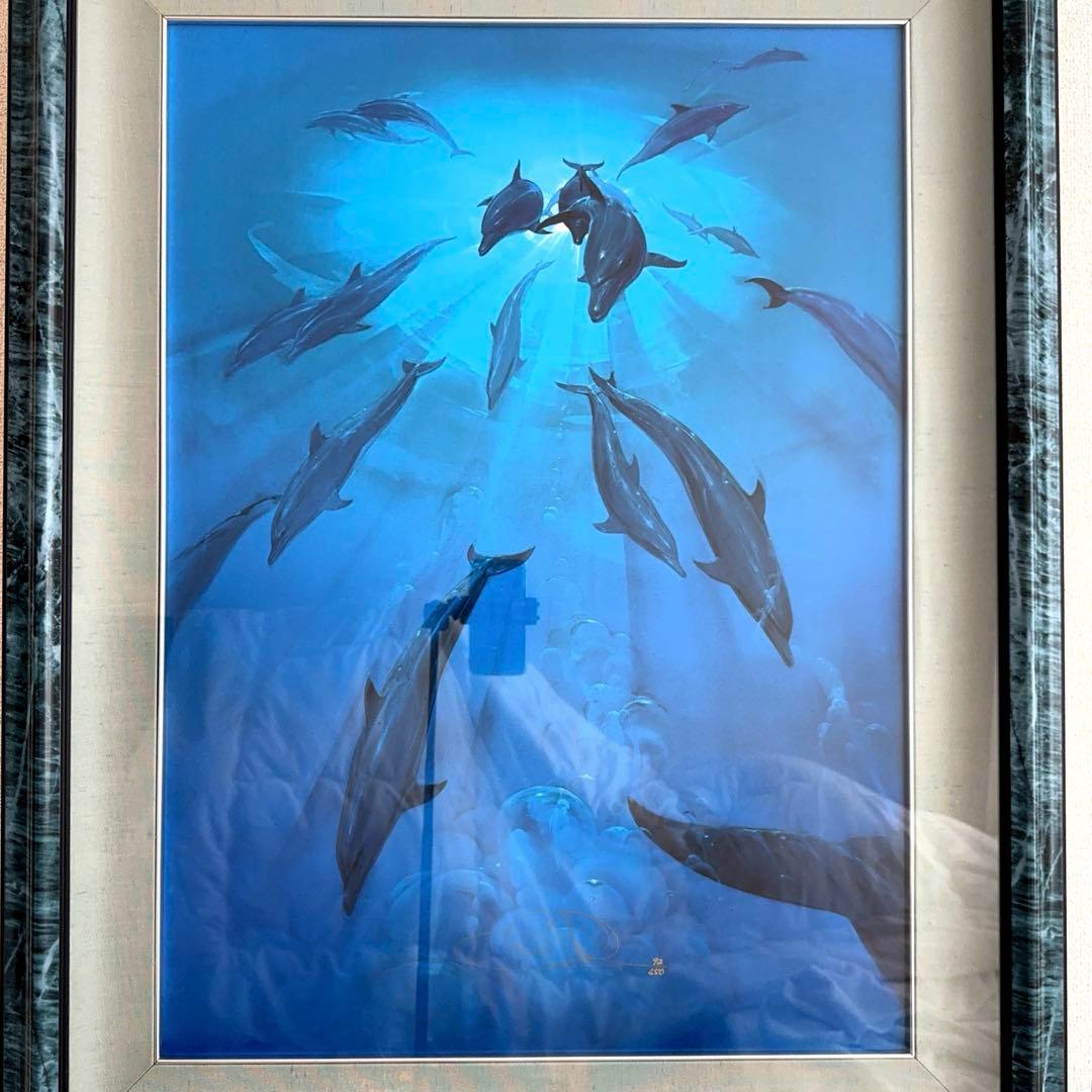 ジョン・ピトレー 「フリーダム」 直筆サイン有 マリンアート イルカ