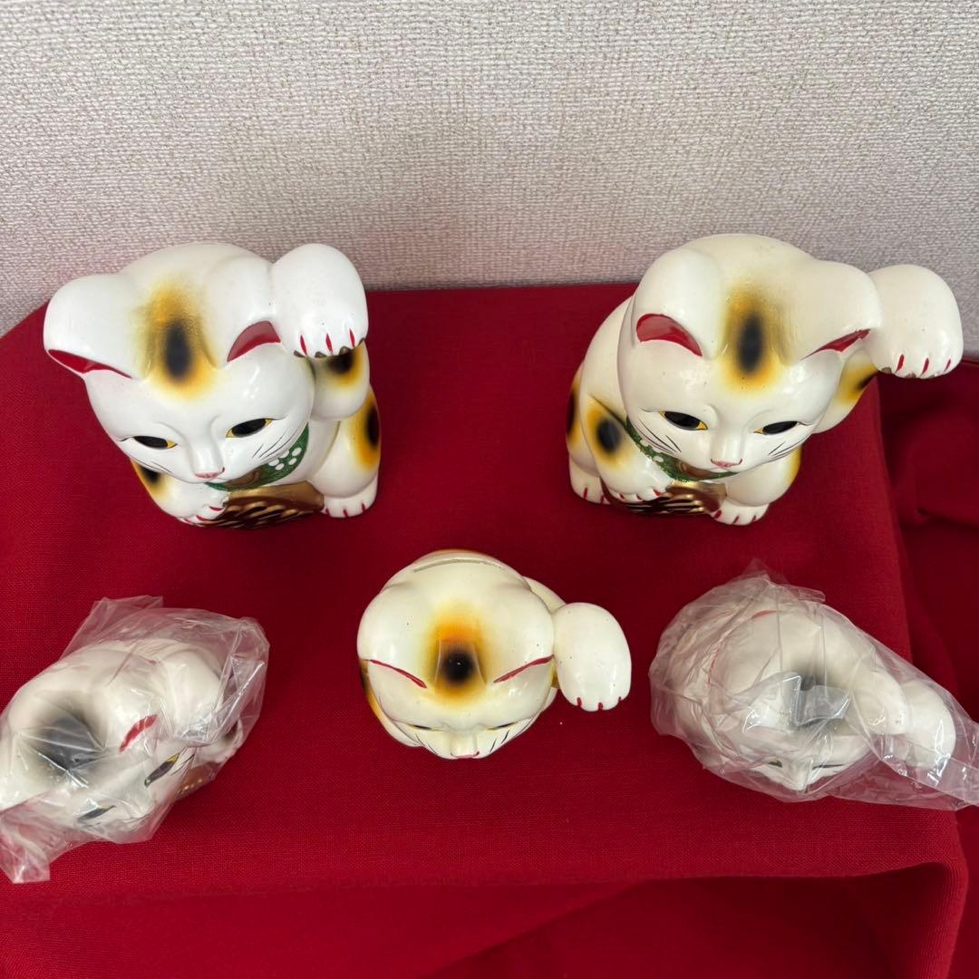 確認用招き猫 5つまとめ売りお買い得‼︎未使用箱付き‼︎ ①