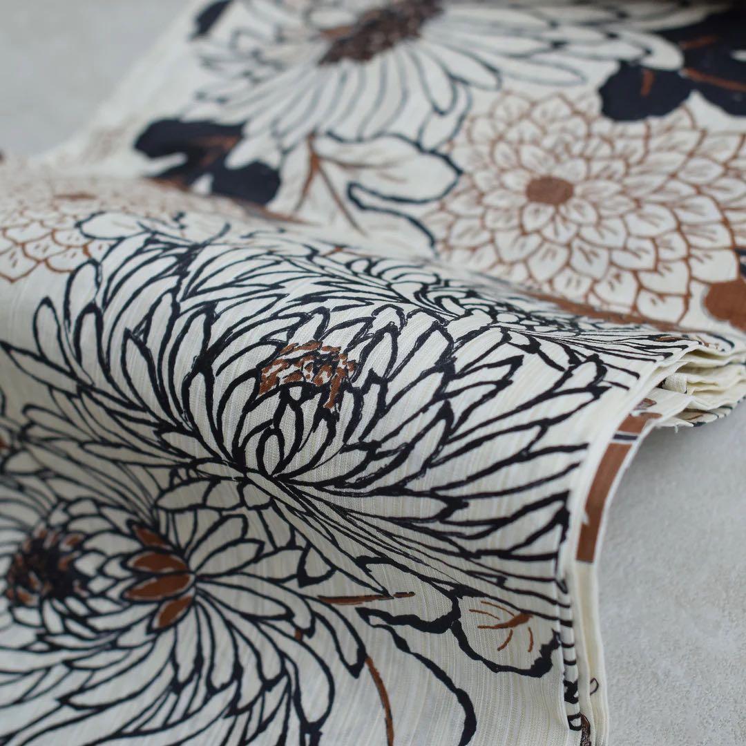 utatane ブラウンの菊づくし 浴衣・帯・下駄セット 即購入可◎早い者勝ち!