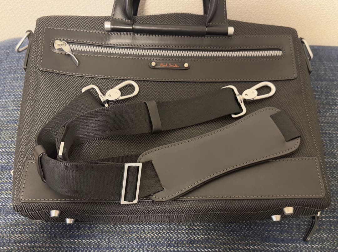 ポールスミス ビジネスバッグ ブリーフケース 黒 ヘリンボーン 2way 大容量