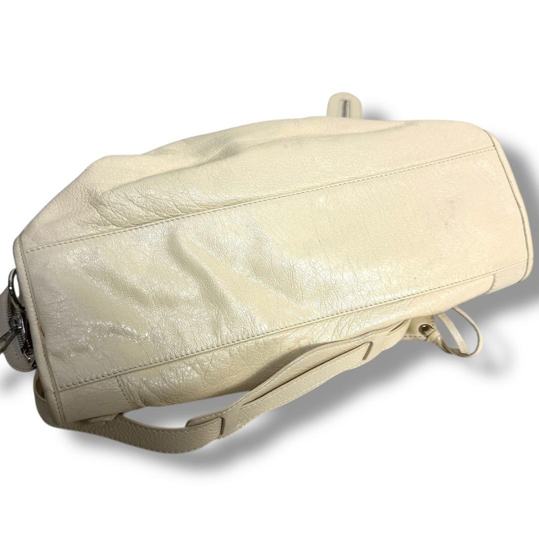 J7007美品バレンシアガ ジャイアントシティ 2WAYハンドバッグ アイボリー