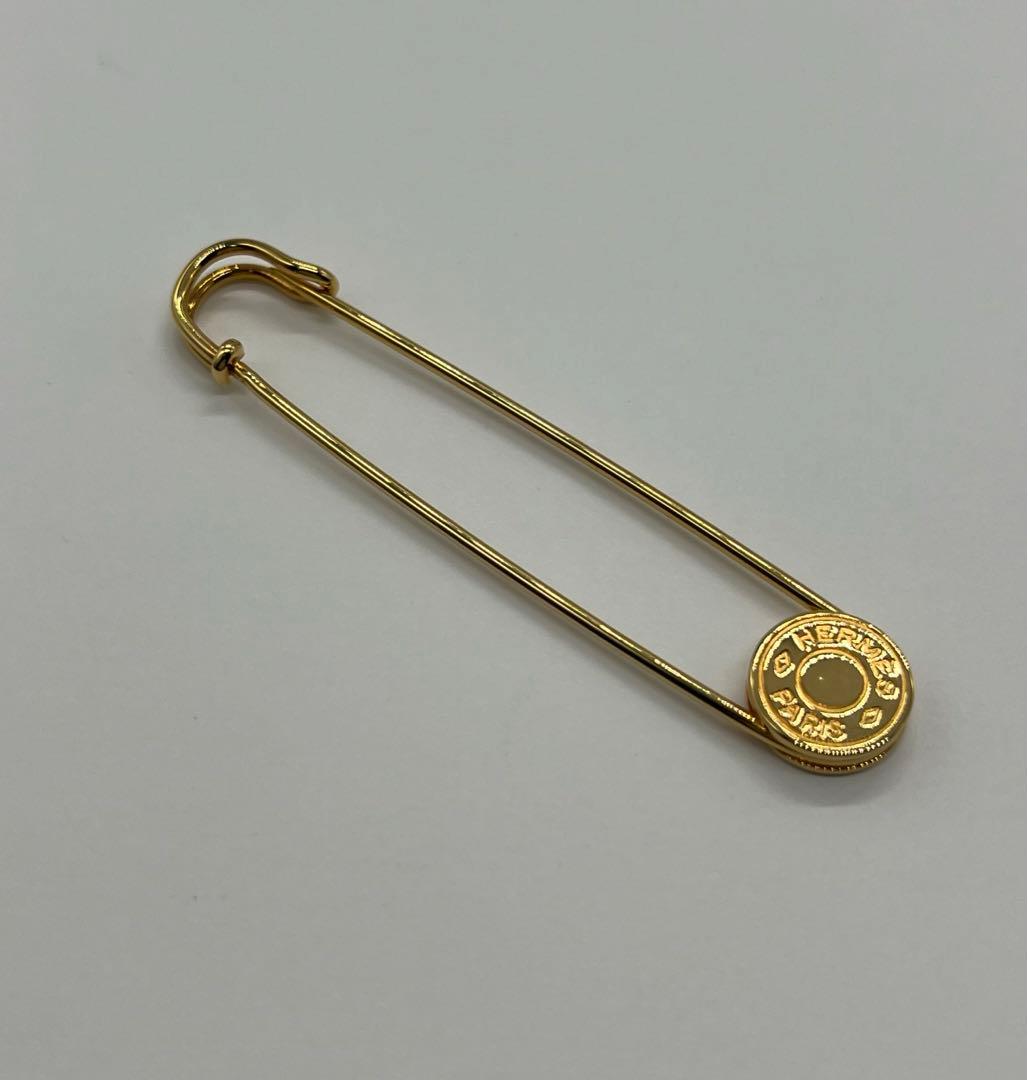 エルメス HERMES セリエ ピンブローチ 安全ピン ゴールドカラー GP