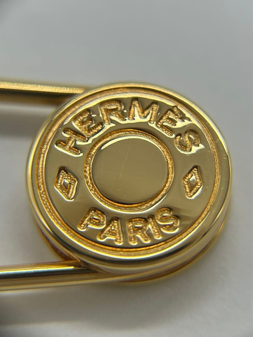 エルメス HERMES セリエ ピンブローチ 安全ピン ゴールドカラー GP