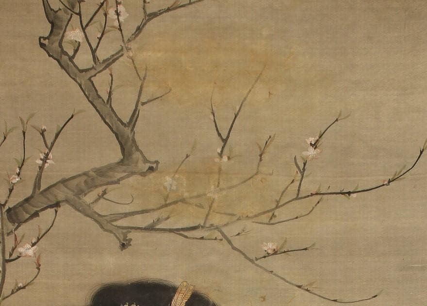 【真筆】◆円山応挙 桜唐貴人図 圓山應擧◆検）狩野探幽 雪舟 伊藤若冲 谷文晁