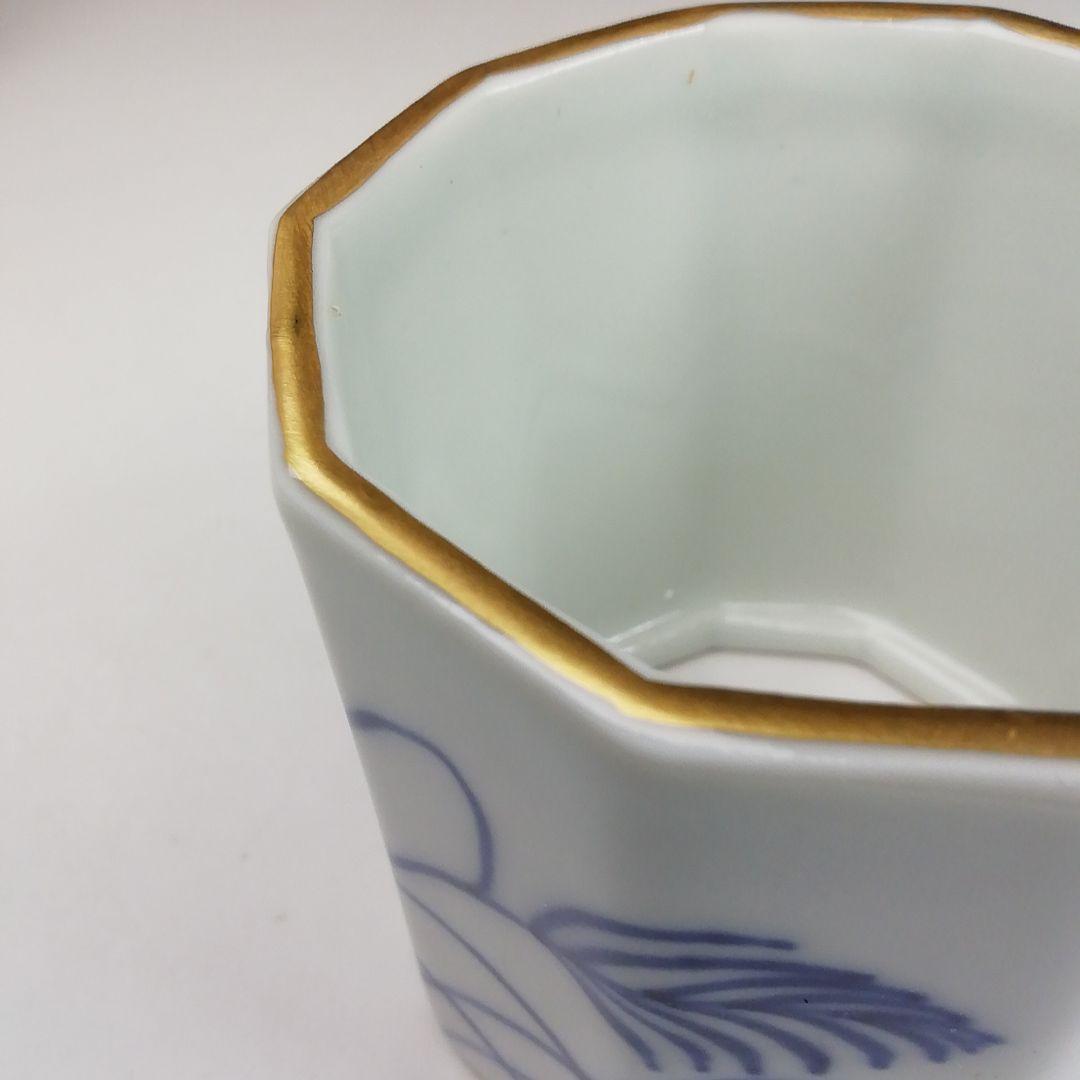 Ｔ８９７　蓋置　『染付　芒の絵』『高野昭阿弥 造』　共箱　茶道具