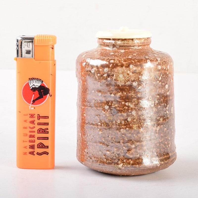 茶道具　信楽焼　瑞峰造　肩衝茶入　仕覆付　共箱　V　6875