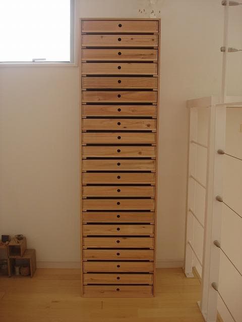 ★送料無料サイズ変更可能★A4丸穴21段引き出し無垢材木製書類ケースオーダー可能