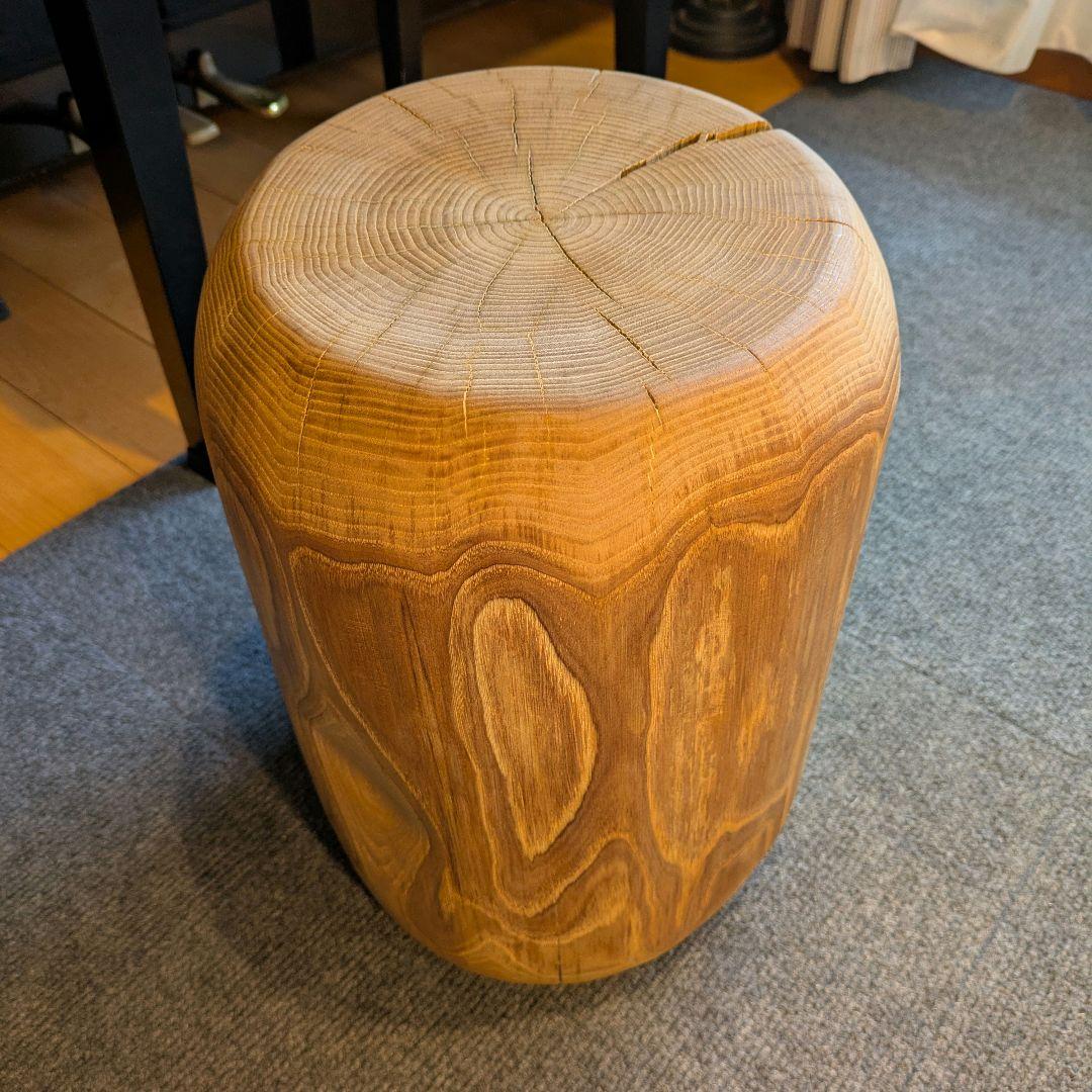 栗　天然木　丸太　椅子　スツール 高さ約33.5㎝