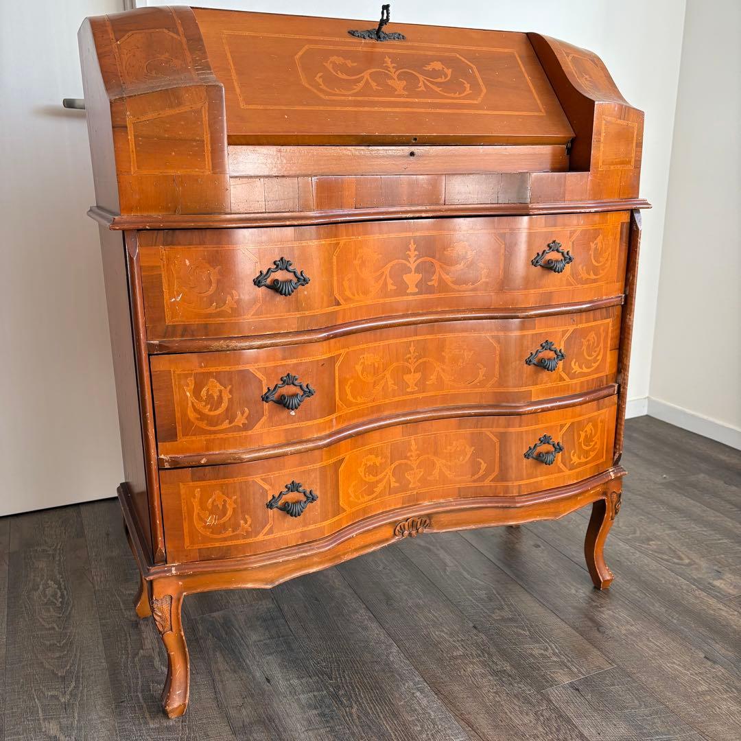 ヴィンテージ　イタリア製　ライティングビューロー　チェスト