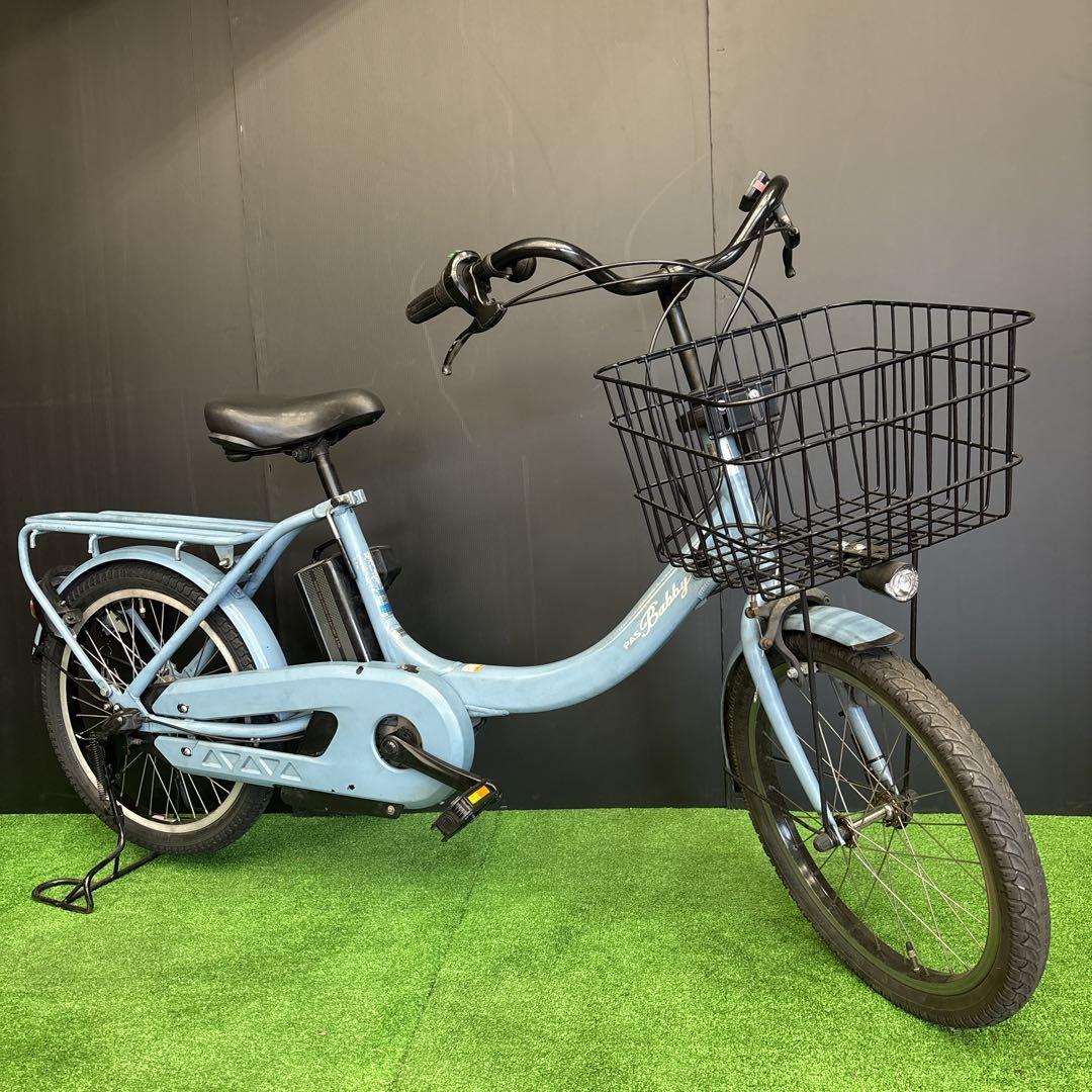 電動自転車 YAMAHA PAS Babby 水色 3人乗り対応 E