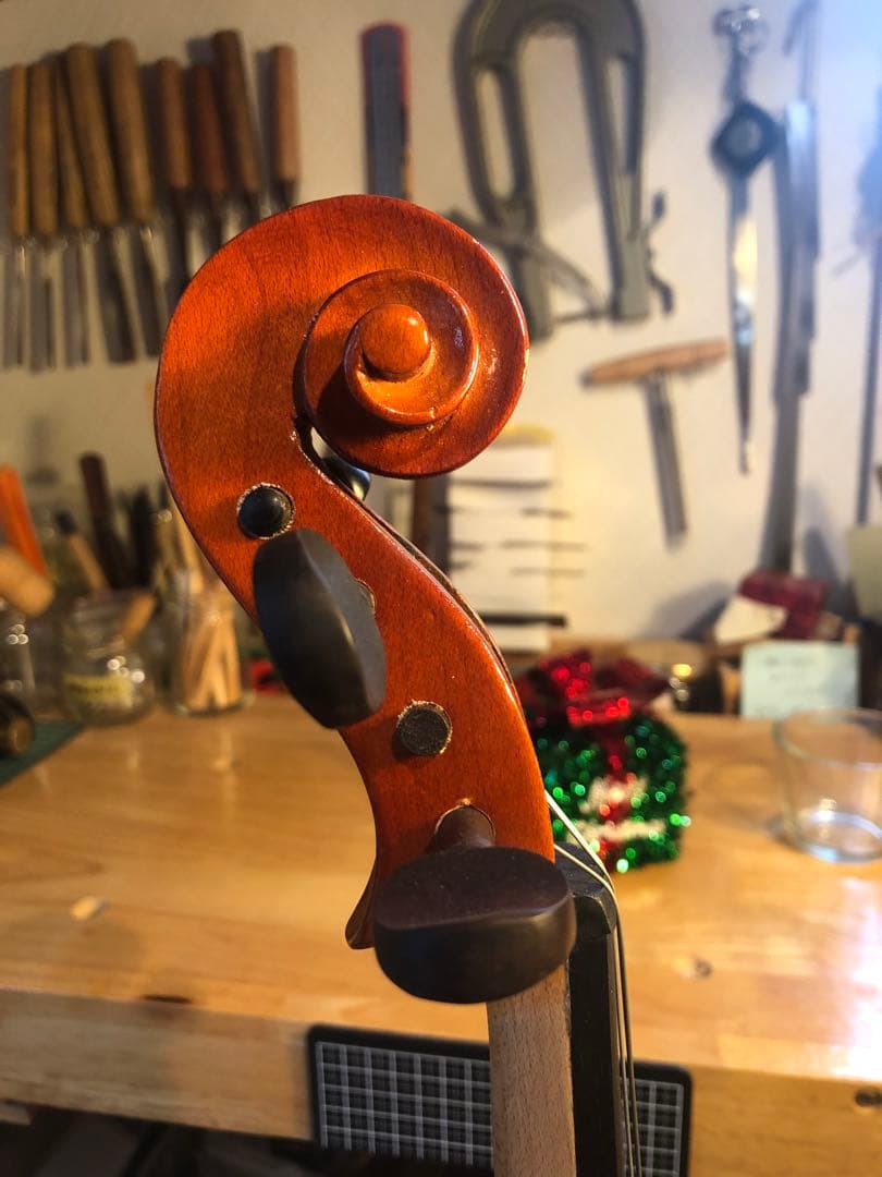 【駒&魂柱新調済】ノーラベル　中古バイオリン 4/4 美品　コンディション良好