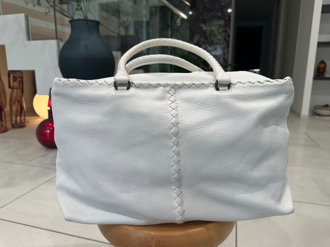 ボッテガヴェネタ　ボストンバッグ　ホワイトレザー　美品