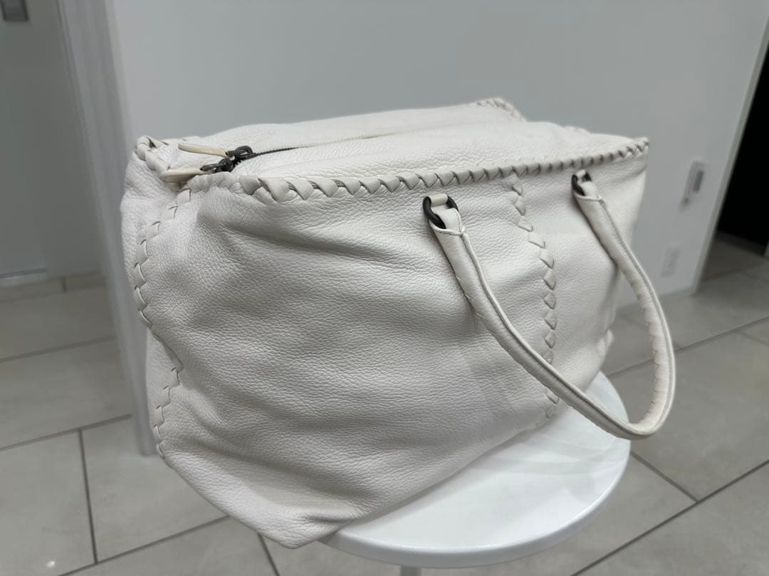 ボッテガヴェネタ　ボストンバッグ　ホワイトレザー　美品