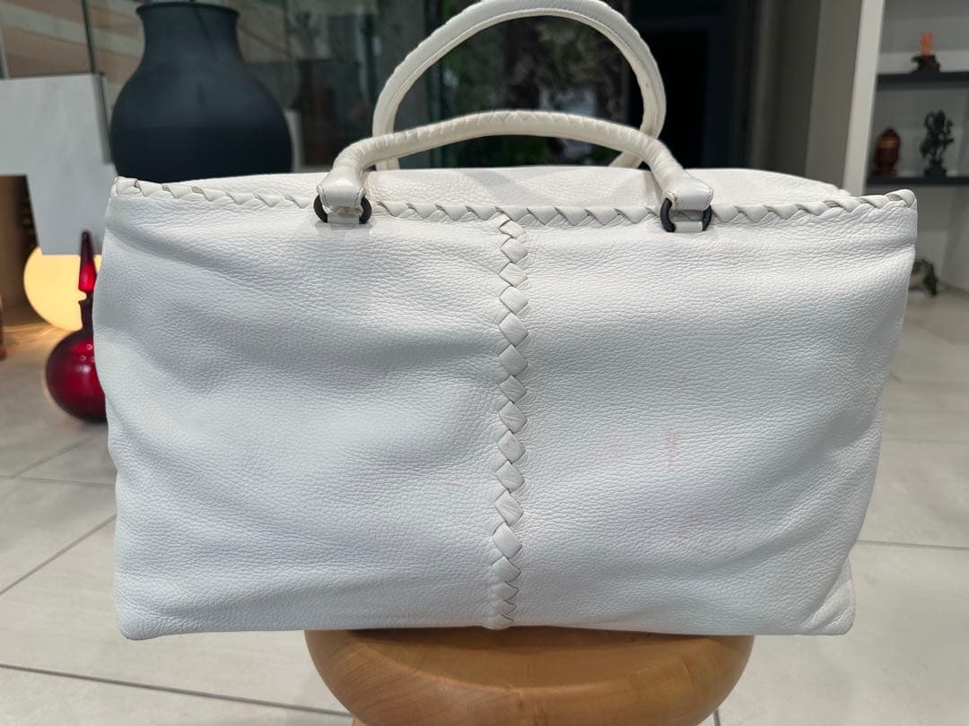 ボッテガヴェネタ　ボストンバッグ　ホワイトレザー　美品