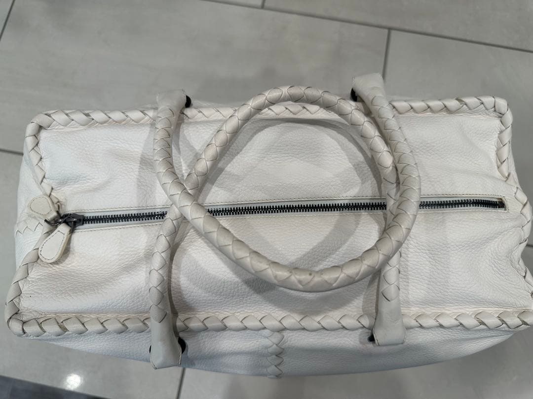 ボッテガヴェネタ　ボストンバッグ　ホワイトレザー　美品