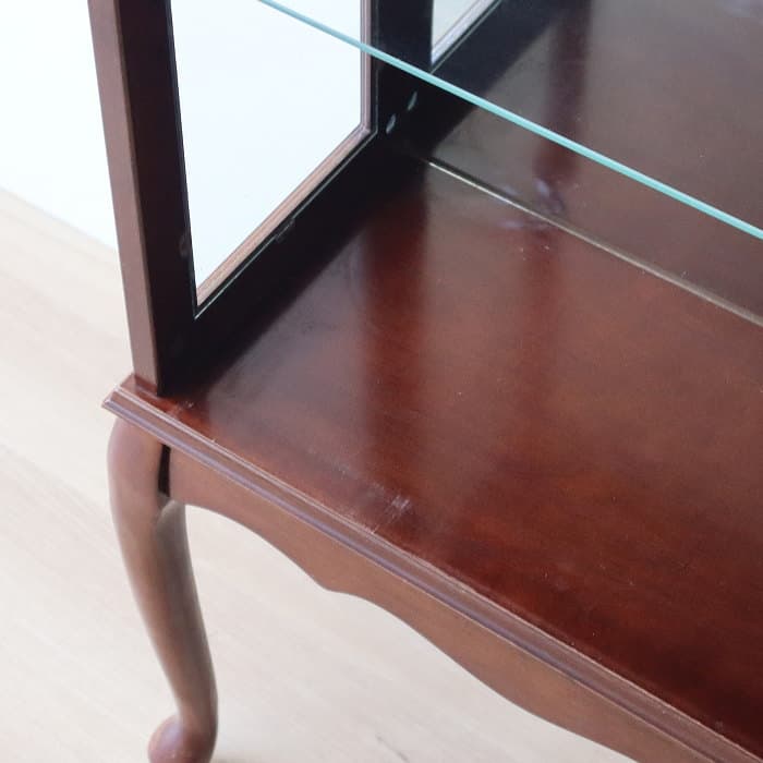 アンティーク 猫足 ガラスキャビネット 飾り棚 コレクションボード