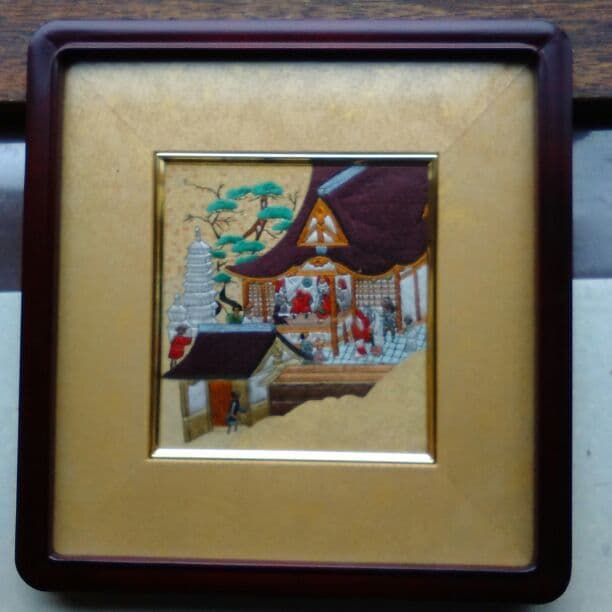 刺繍額　京都百景　千本念仏寺