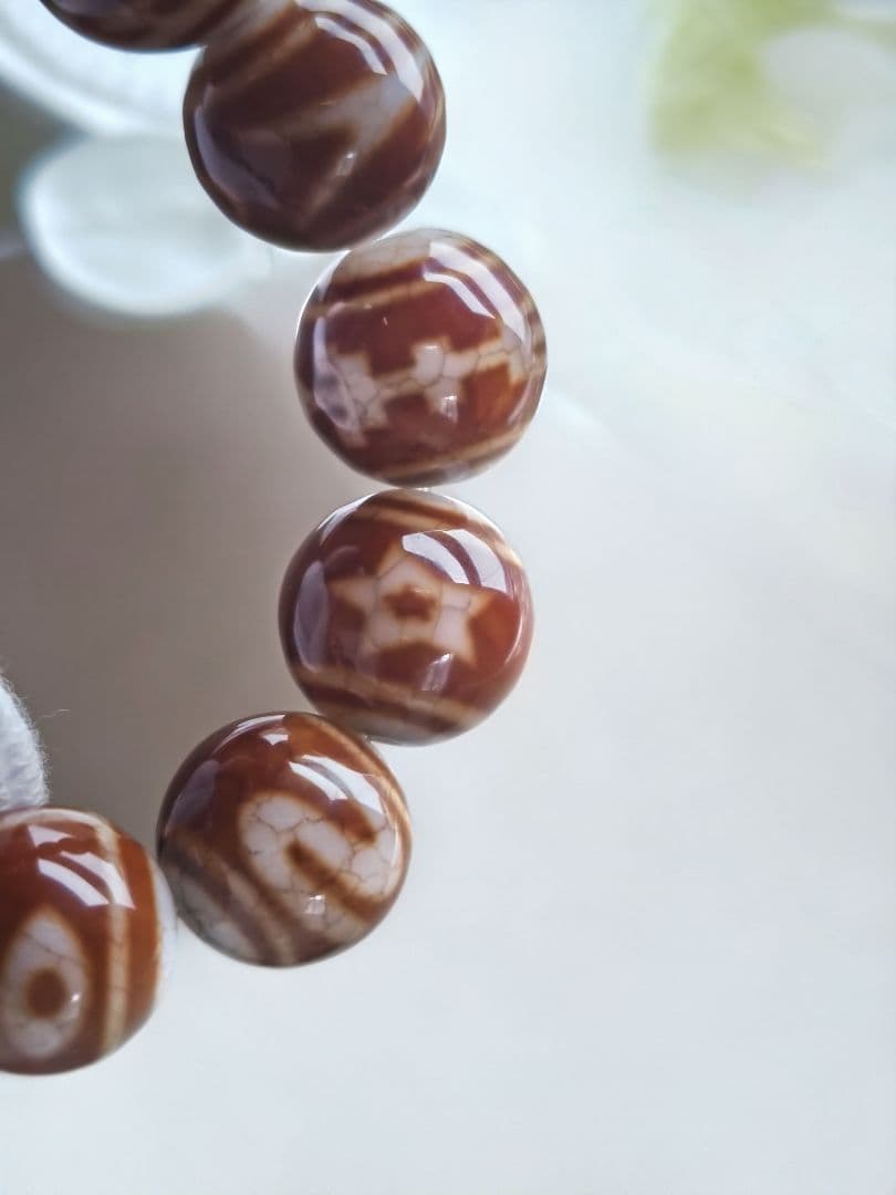 新作♡火供龍紋丸天珠ブレス