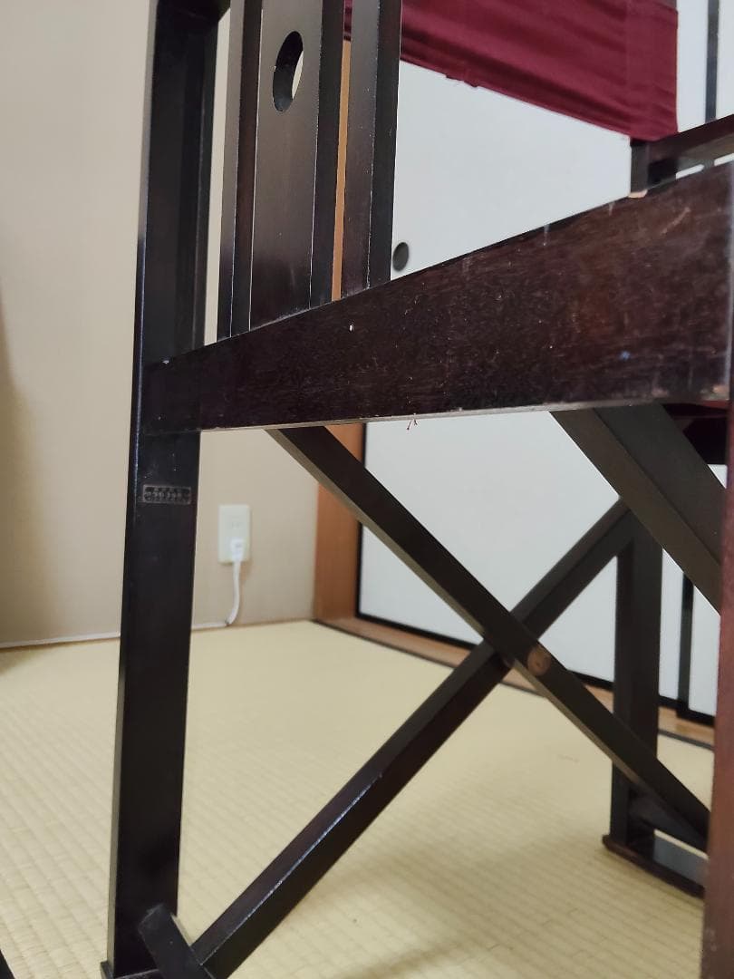 旧日本楽器（ヤマハ）製　昭和初期アンティーク　折り畳み机、椅子セット