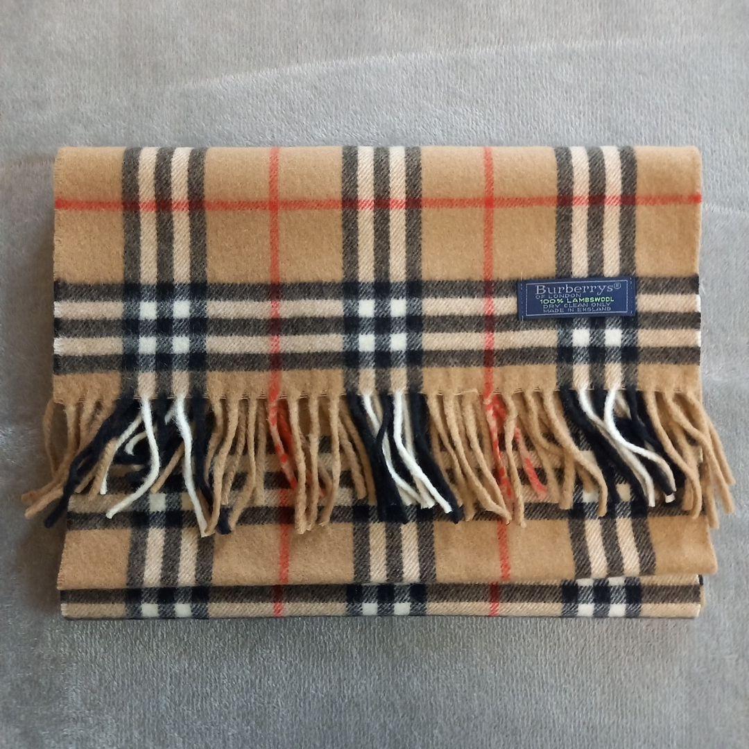 Burberrys チェック柄 マフラー 100%　ラムウール