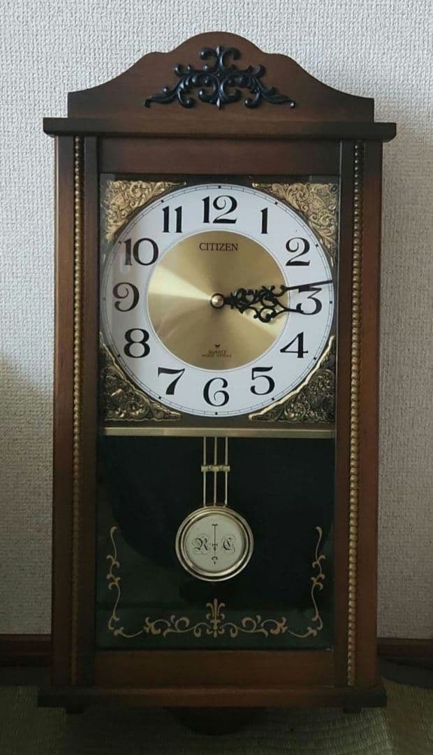 CITIZEN クラシック ボンボン時計 柱時計 掛時計 振子時計 電池式 時計