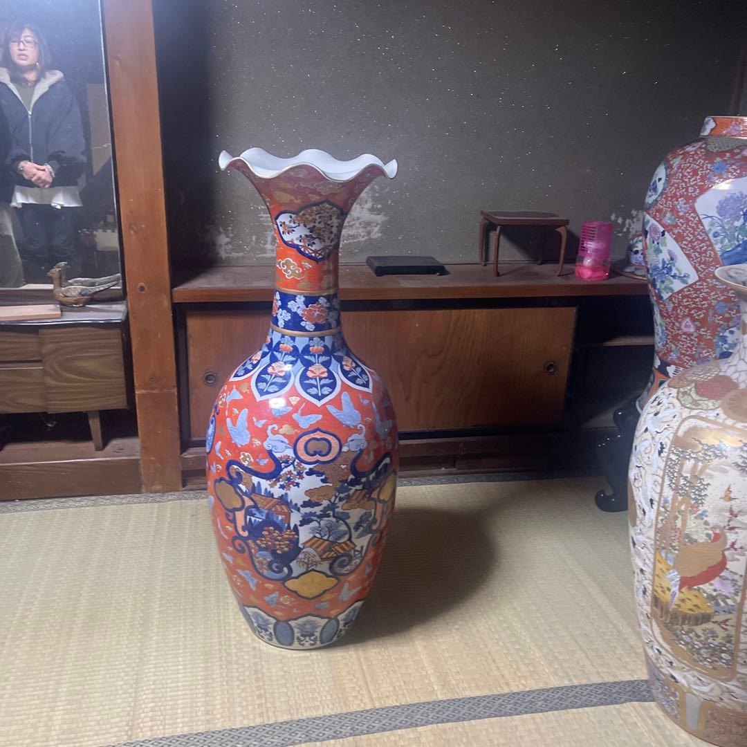 伝統的な日本の陶器花瓶　大型花瓶