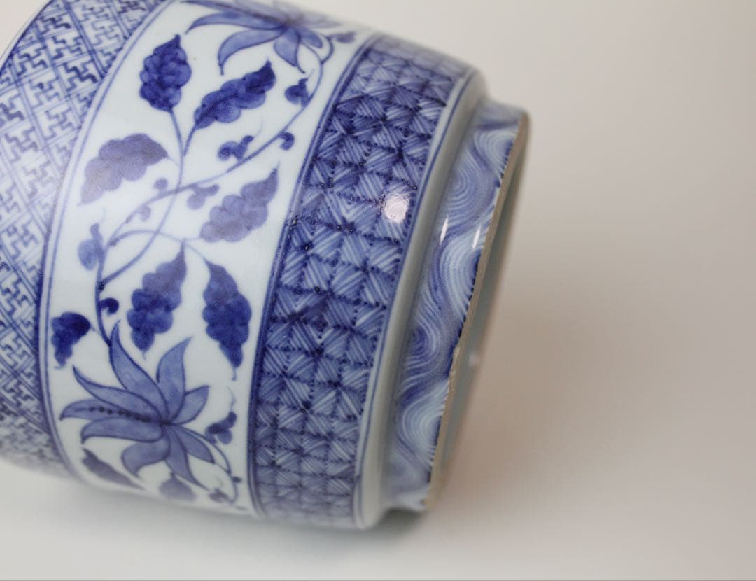 古奈呂枝 順一 川瀬竹春 水指 染付唐草文 梅摘み 煎茶器 茶道具 抹茶