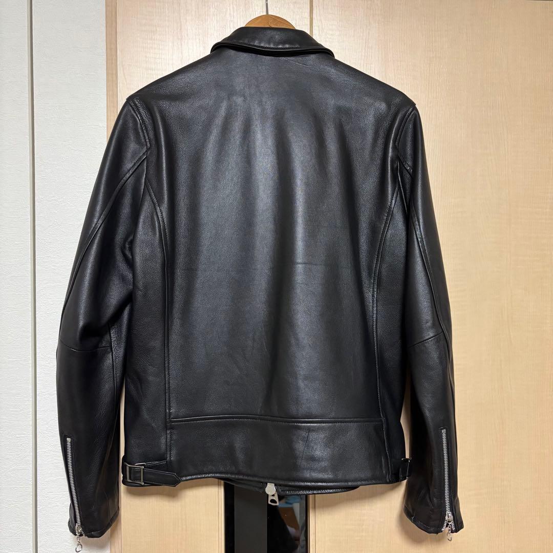 【美品】レトログレード東京 革ジャン シープレザー　ブラック×ゴールド　L