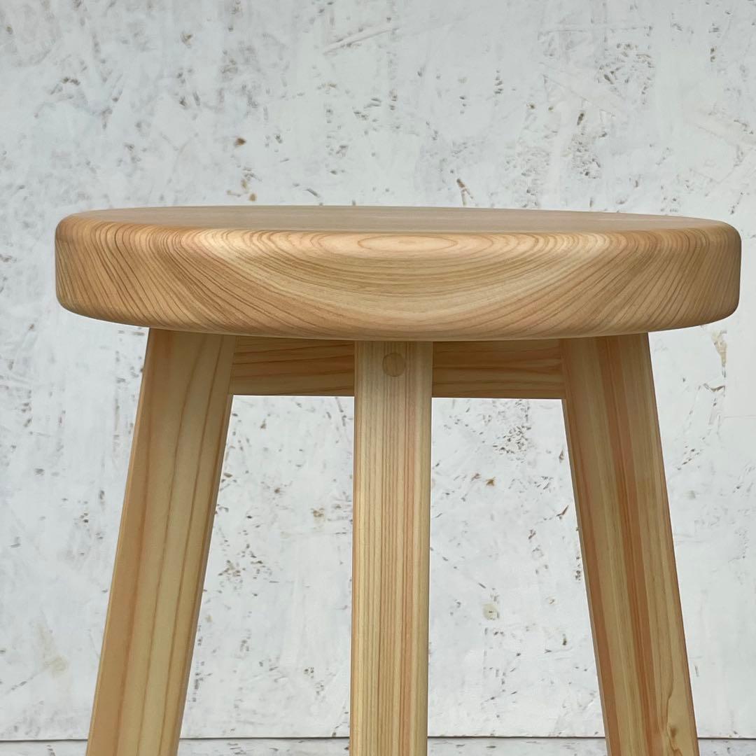 Tatsuya　国産ひのき　丸椅子　2脚