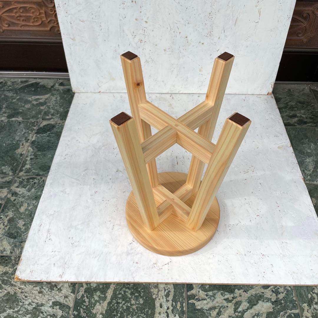 Tatsuya　国産ひのき　丸椅子　2脚