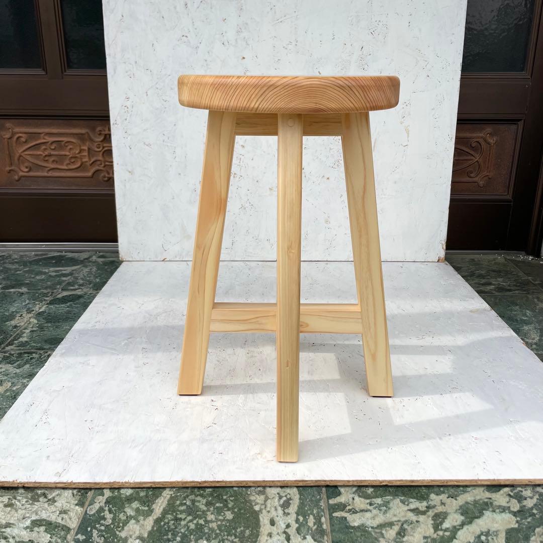 Tatsuya　国産ひのき　丸椅子　2脚